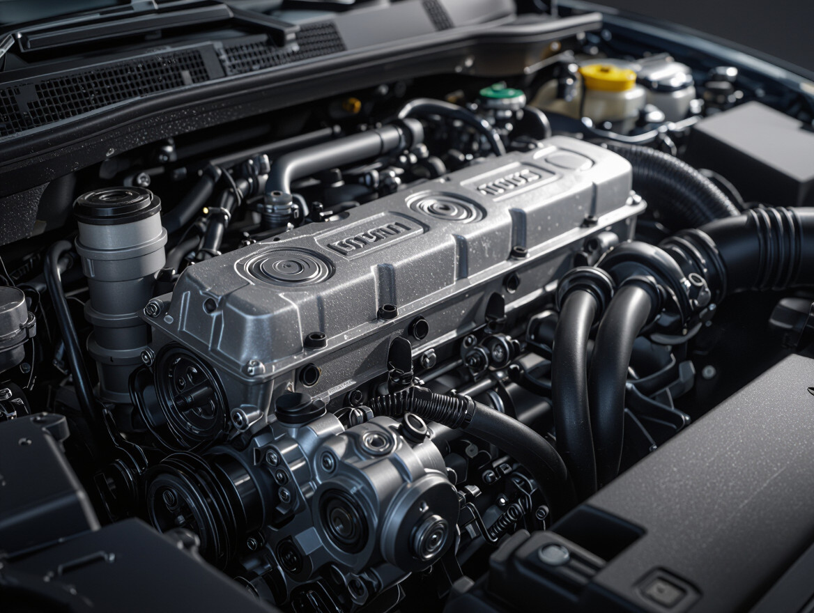 Detailný pohľad na motor s ventilom spätného vedenia kľukových plynov.