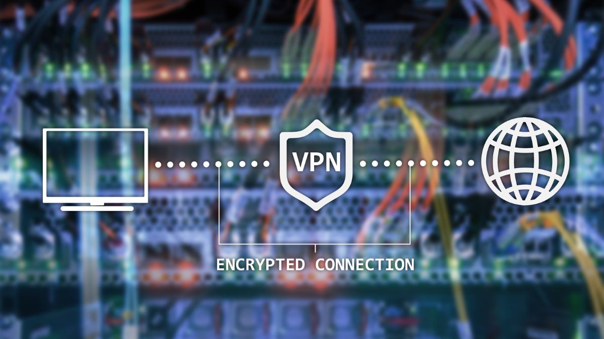 Obrázok znázorňuje pripojenie počítača cez VPN s šifrovaním na stabilnú IP adresu.