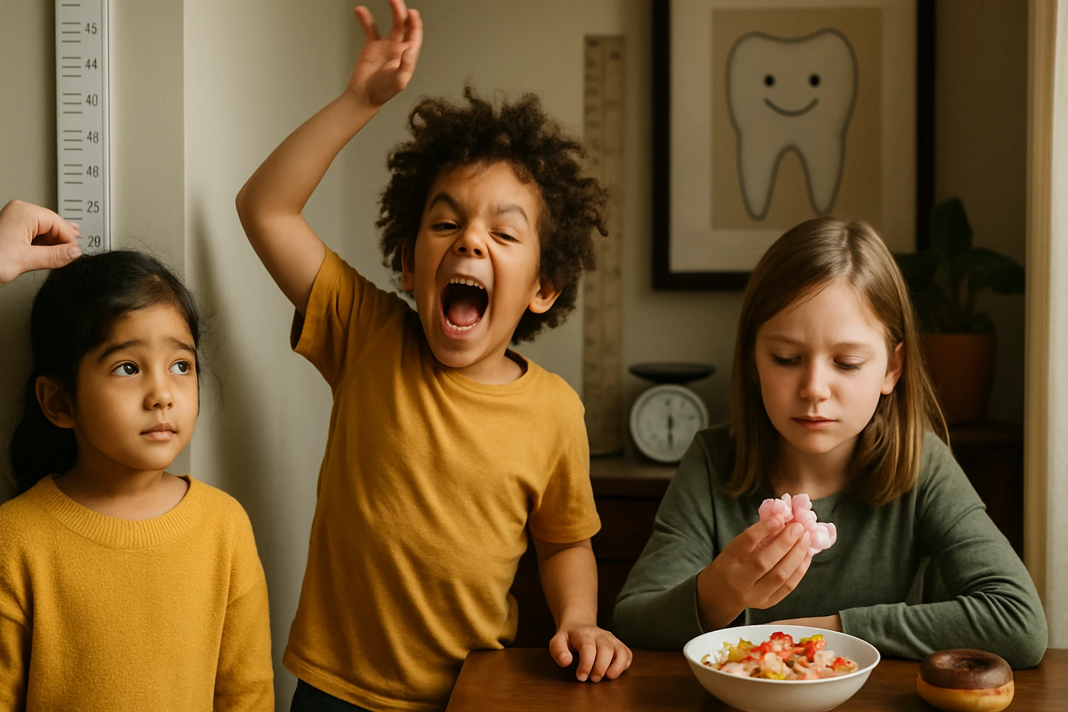 Dve deti s rôznymi výrazmi tváre, jedna sa smeje, druhá je zamyslená.