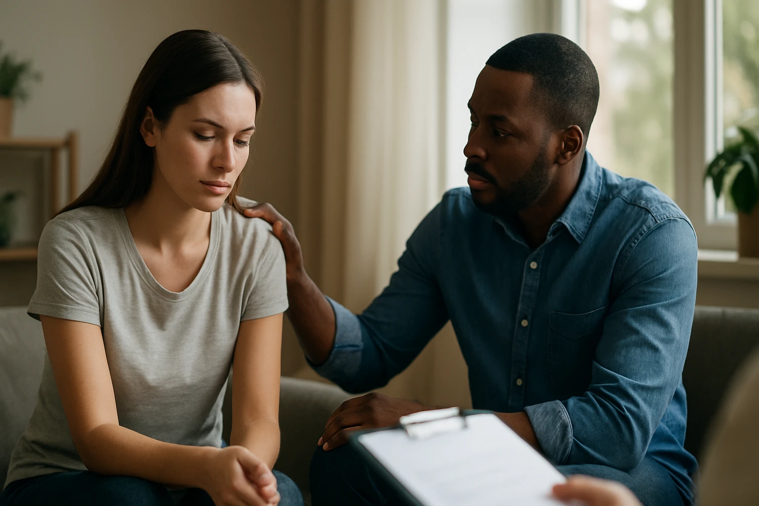 Podpora a empatická interakcia pri sociálnej pomoci.