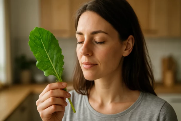 Žena s reďkovkovým listom, objavujúca jeho zdravotné výhody