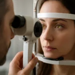 Vyšetrenie zraku so zameraním na žltú škvrnu.