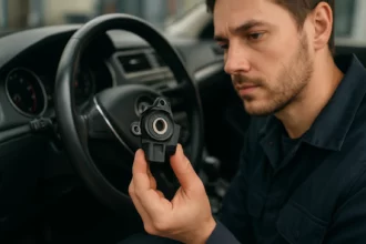 Mechanik kontroluje TPS senzor v automobile