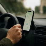 Magnetický držiak na telefón v aute s mapou