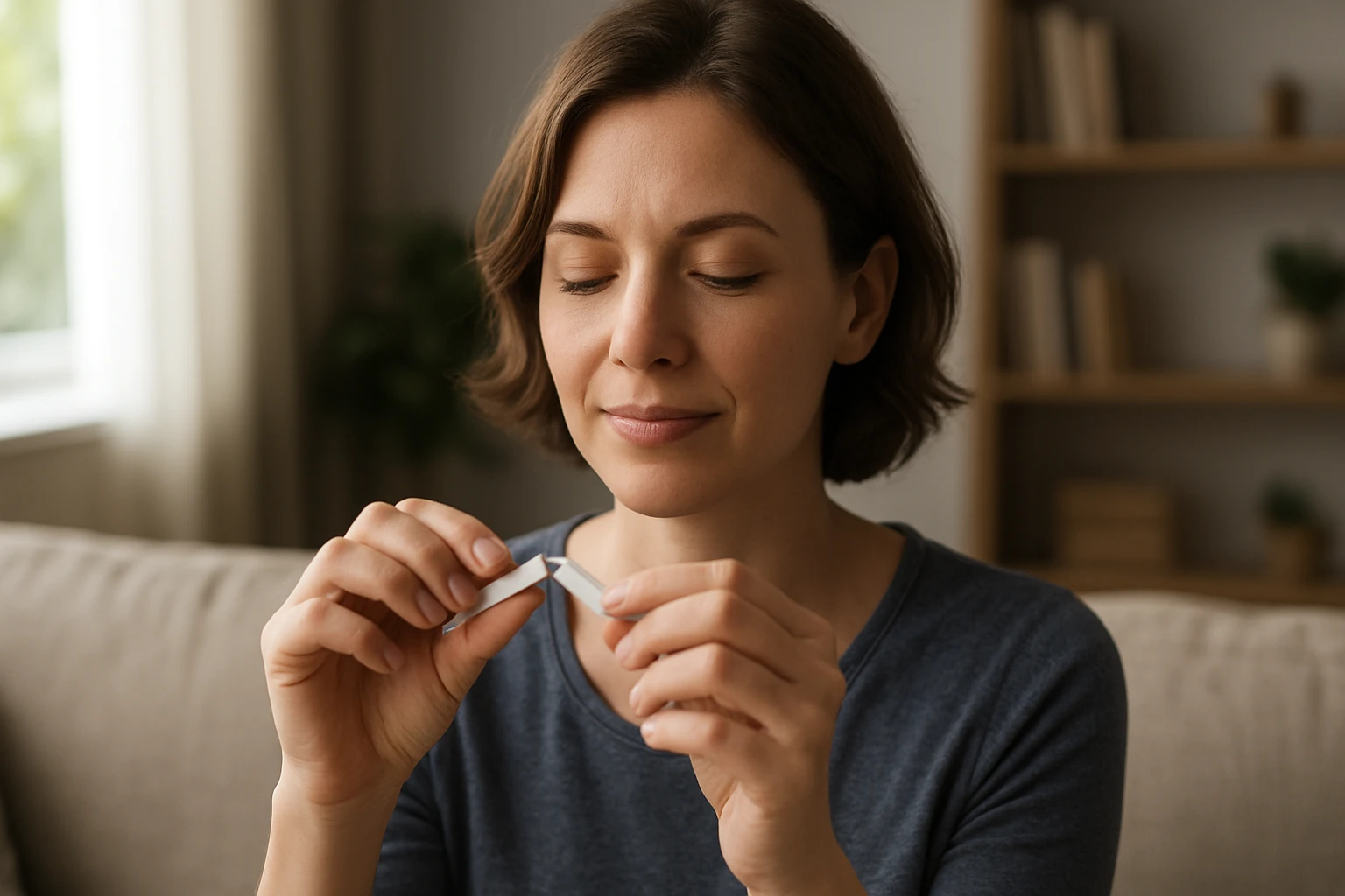 Žena prestáva fajčiť, symbolizujúca nový začiatok a zdravý životný štýl.