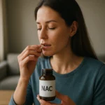 Žena berie doplnok NAC pre zdravie a detoxikáciu