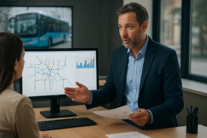 Diskusia o optimalizácii autobusových trás pomocou technológie.