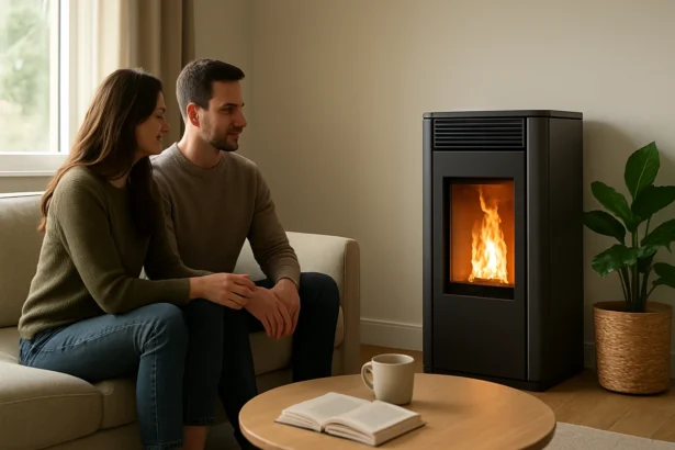 Moderné ekologické kúrenie: pohodlný interiér s krbom