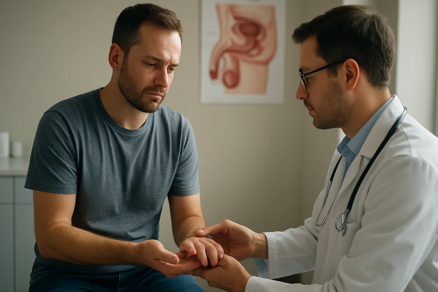 Muž na lekárskej prehliadke pre mužské zdravie
