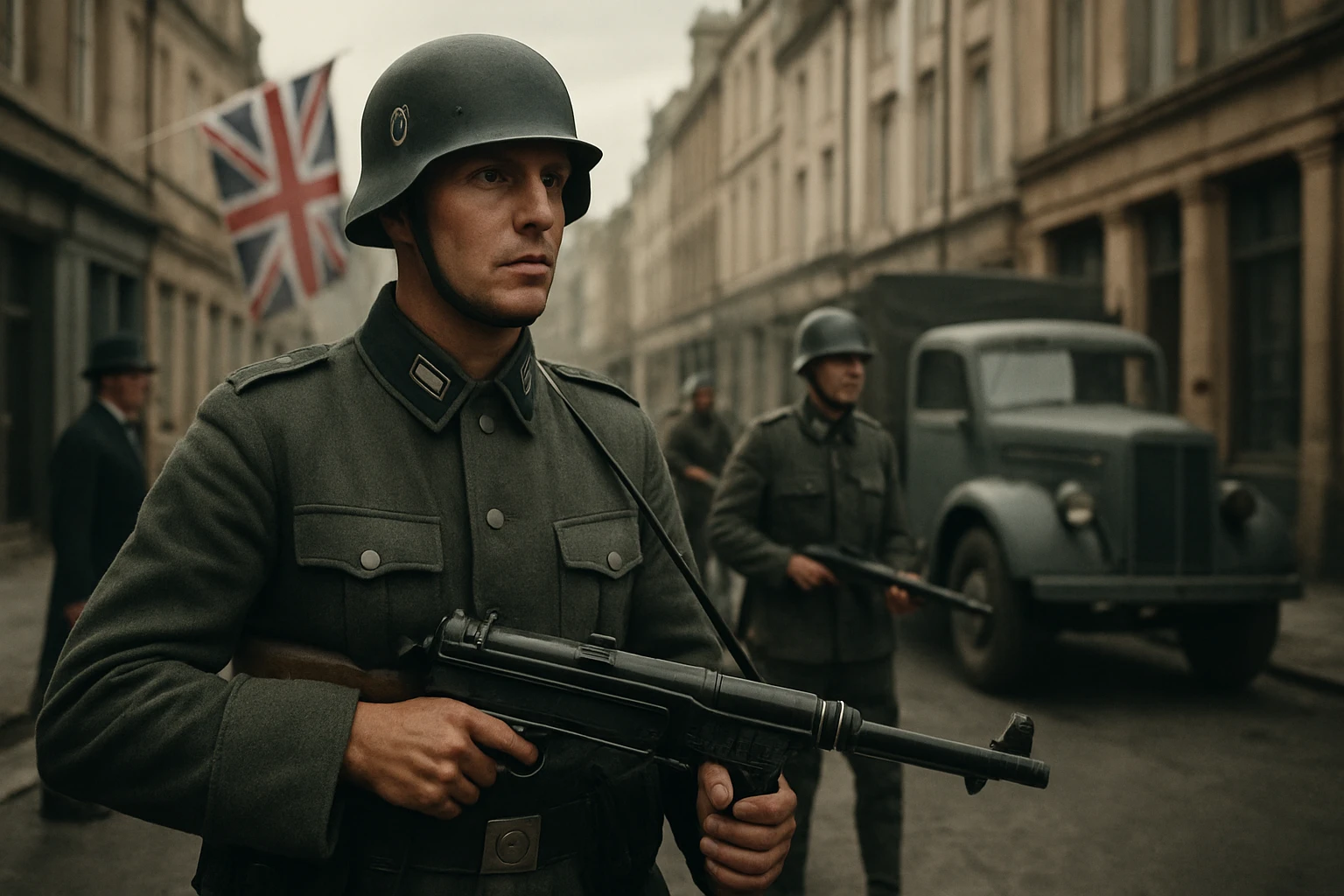 Nemecký vojak na Britských ostrovoch počas okupácie