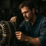 Oprava voľnobežného generátora na zvýšenie energetickej efektívnosti.