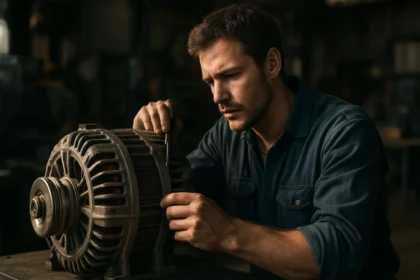 Oprava voľnobežného generátora na zvýšenie energetickej efektívnosti.