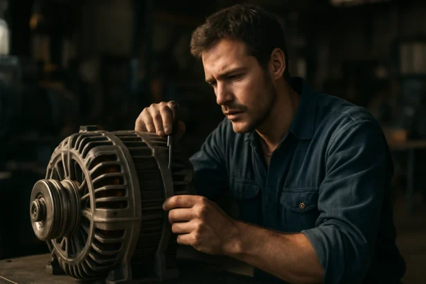 Oprava voľnobežného generátora na zvýšenie energetickej efektívnosti.