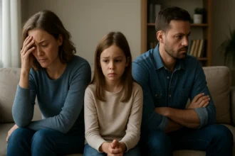 Rodina prechádza ťažkým obdobím rozvodu s emocionálnym napätím.