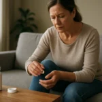 Žena berúca glukozamín na bolesť kĺbov doma