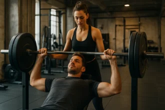 Fitness cvičenie v posilňovni s osobným trénerom