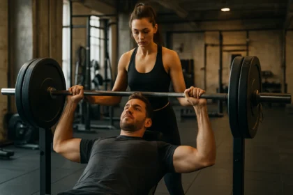 Fitness cvičenie v posilňovni s osobným trénerom