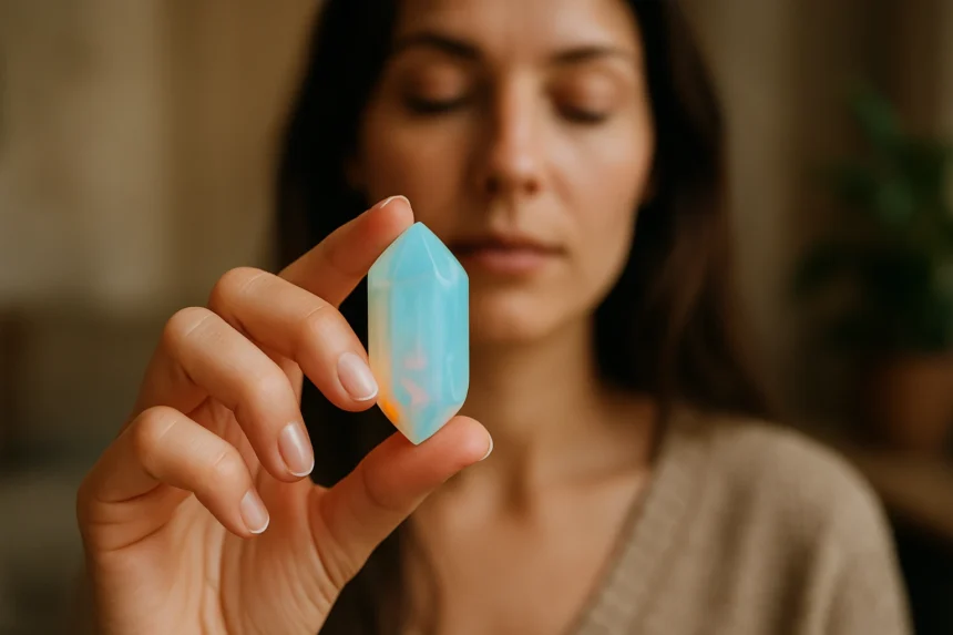 Žena drží opalit pre meditáciu a vnútorný pokoj