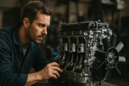 Detailný pohľad na trojvalcový motor a mechanika pri oprave