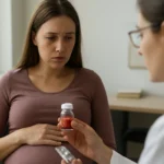 Budúca mamička diskutuje o liekoch na riedenie krvi s lekárom.