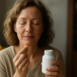 Žena s koenzýmom Q10, ktorý podporuje zdravie a energiu.