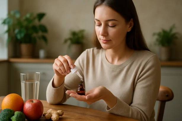 Žena využíva glycerín na zlepšenie zdravia a hydratáciu pokožky.