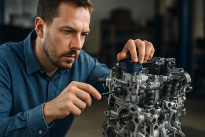 Mechanik pracuje na motorovej hlave s technológiou Valvetronic.