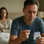 Muž užívajúci Kamagra Super sleduje svoju partnerku s obavami.