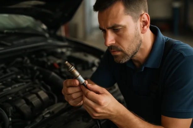 Mechanik kontroluje 5-vodičovú lambda sondu pre moderné autá