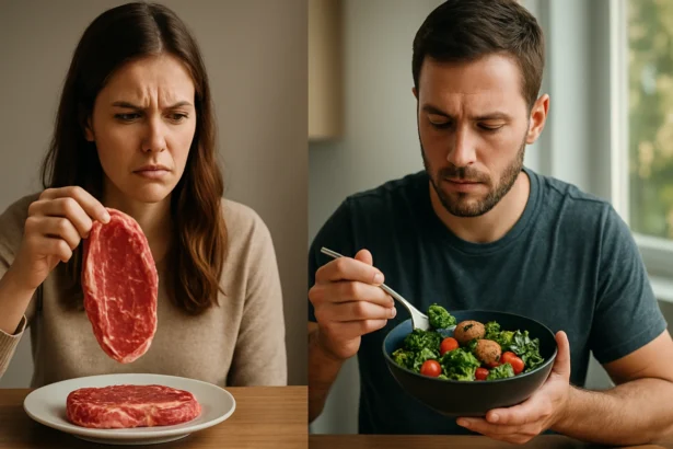 Porovnanie konzumácie mäsa a rastlinnej stravy