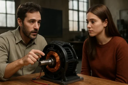 Diskusia o fungovaní generátora s expertom a zvedavým poslucháčom.