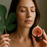 Žena s figovým listom a figou, symbol zdravia a krásy.