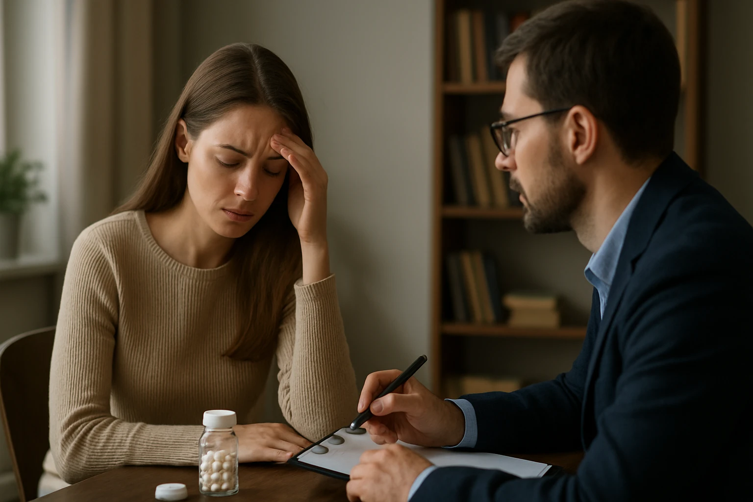 Diskusia o účinkoch antipsychotík s psychológom na klinike