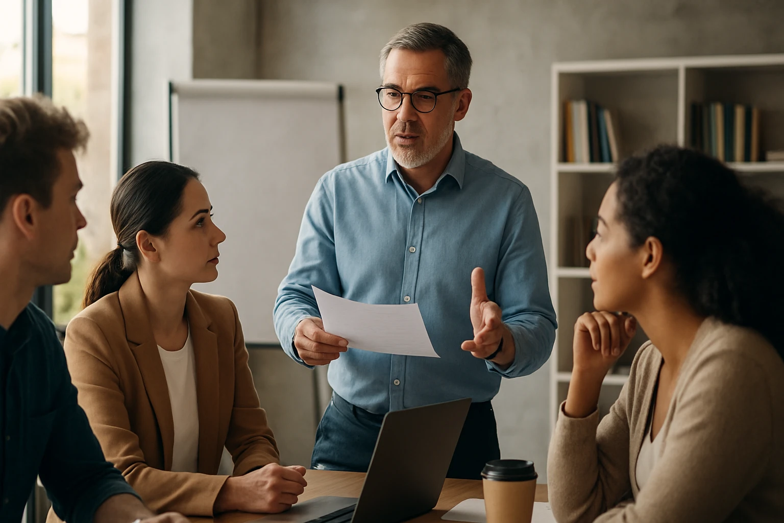 Skupina profesionálov na odbornom workshope, ktorý sa zaoberá kariérnym rastom.