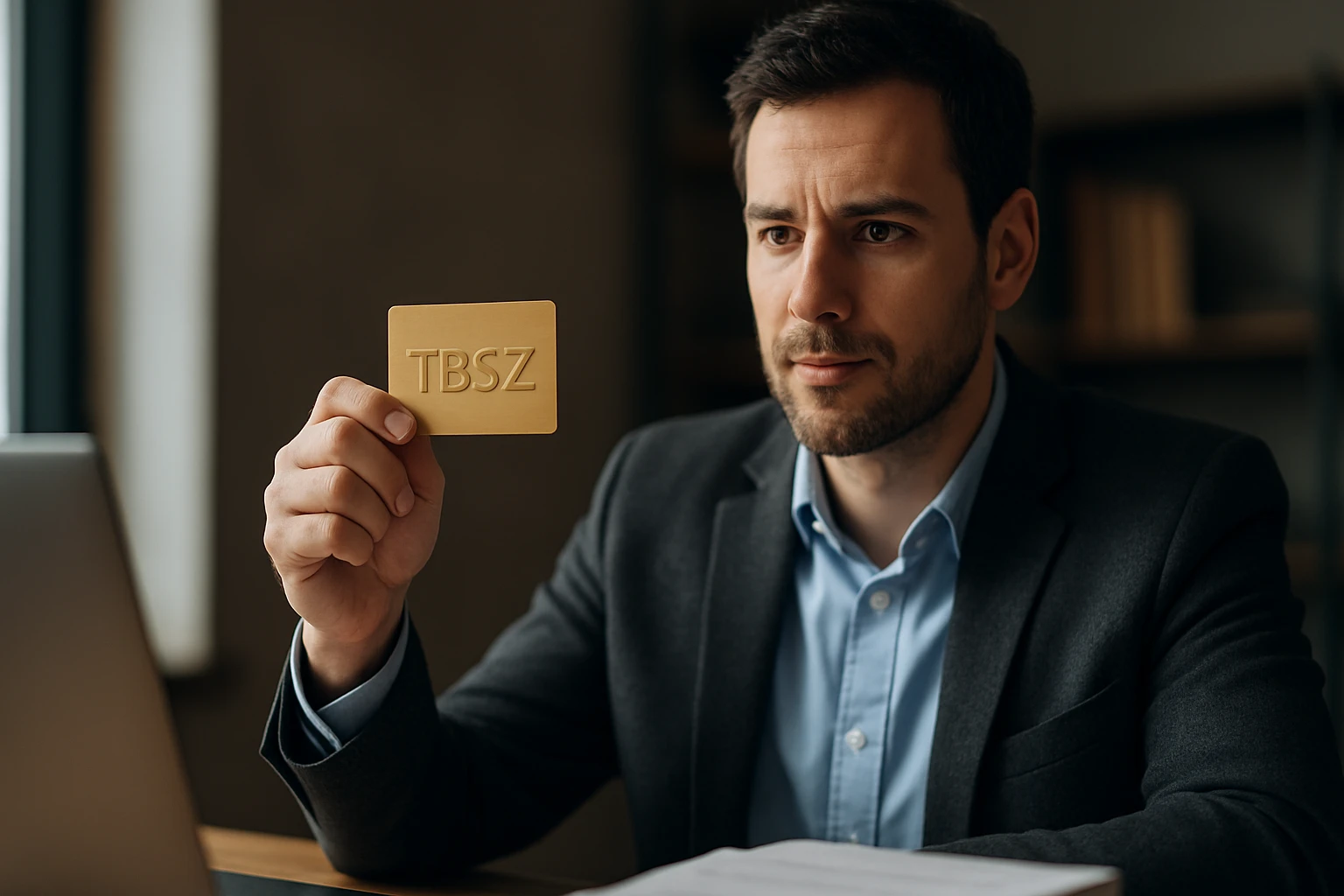 Muž ukazuje TBSZ kartu, symbol dlhodobých investícií.