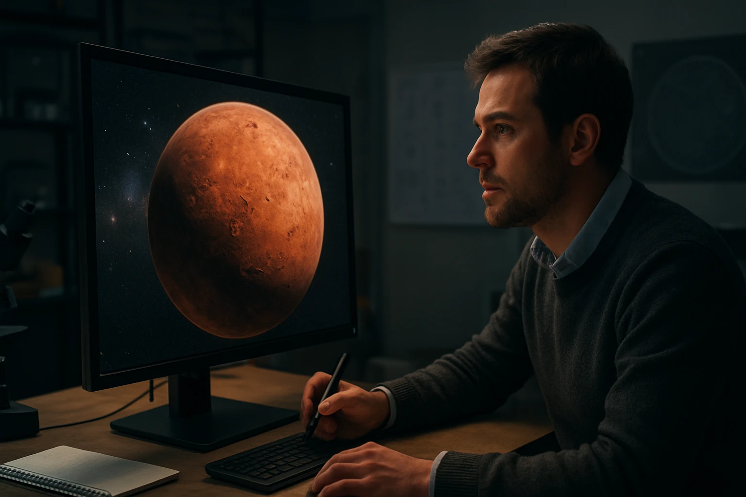 Vedec skúma Mars na počítači