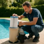 Údržba bazénového filtra pre čistú vodu v bazéne