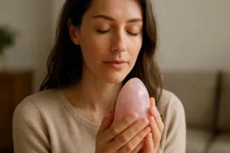 Žena s ruženínom vyjadruje emocionálny pokoj a harmóniu.