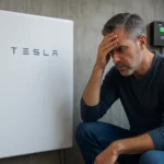 Muž pri Tesla energetickom úložisku s prehnanou starosťou