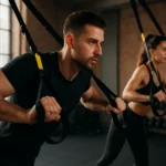 Cvičenie s TRX systémom na formovanie postavy a budovanie svalov.