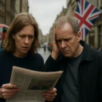 Pohľad dvoch ľudí predávačov čítajúcich noviny v Londýne