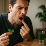 Muž s mentolom, ktorý sa chystá na osvieženie dýchacích ciest.