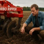 Mužiť pri poľnohospodárskej pôde sleduje Turbo Ripper.