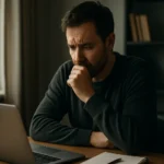 Muž premýšľa o pesimizme a jeho výhodách pri plánovaní.