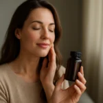 Žena objavuje účinky marhakolagénu na krásu a zdravie.