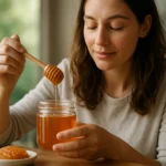 Žena s facéliovým medom, ktorý má zdravotné výhody.