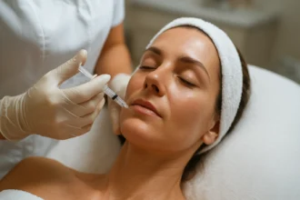 Procedúra mezoterapie na revitalizáciu pleti a omladenie.