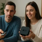 Pár si užíva svoje Apple TV a objavuje možnosti zábavy.