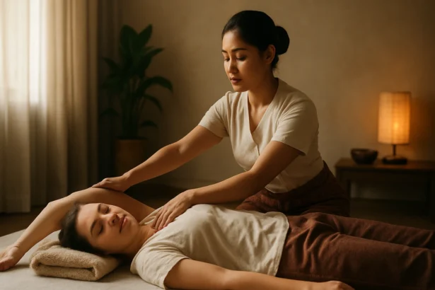 Thajská masáž zlepšuje pohyblivosť a uvoľňuje napätie.