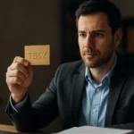 Muž ukazuje TBSZ kartu, symbol dlhodobých investícií.